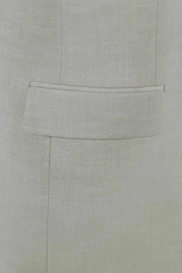 PREMIUM BUILD YOUR PACKAGE: Light Grey Slim Fit Suit (Package Includes 2 Pc Suit, Shirt, Necktie or Bow Tie, Matching Pocket Square)