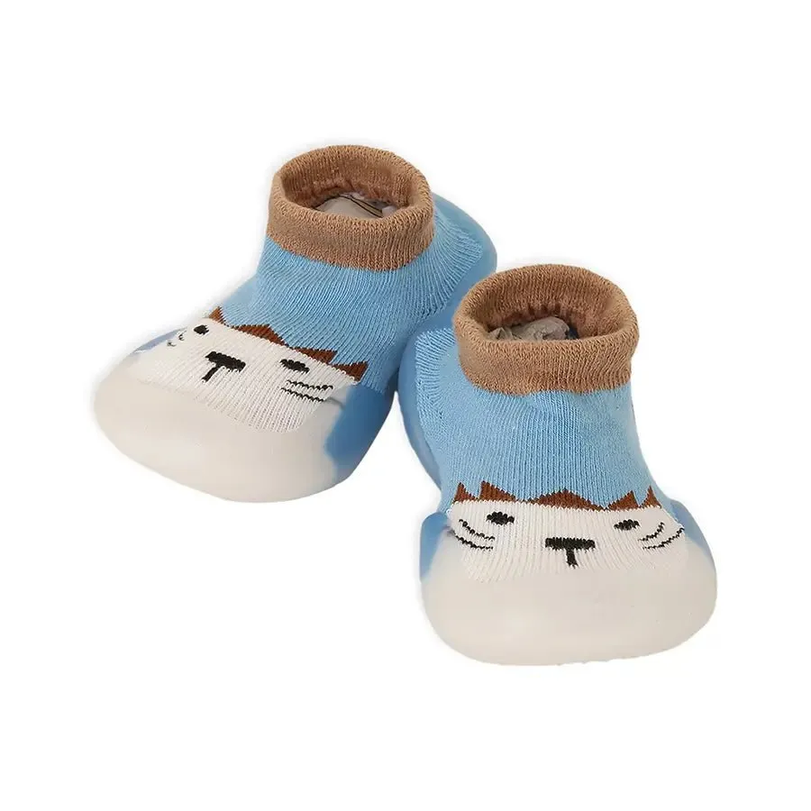 Rubber Grip Sole Socks Shoe - Blue