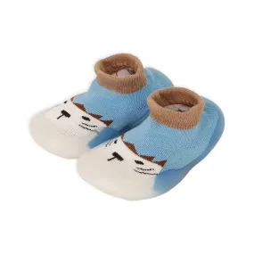 Rubber Grip Sole Socks Shoe - Blue