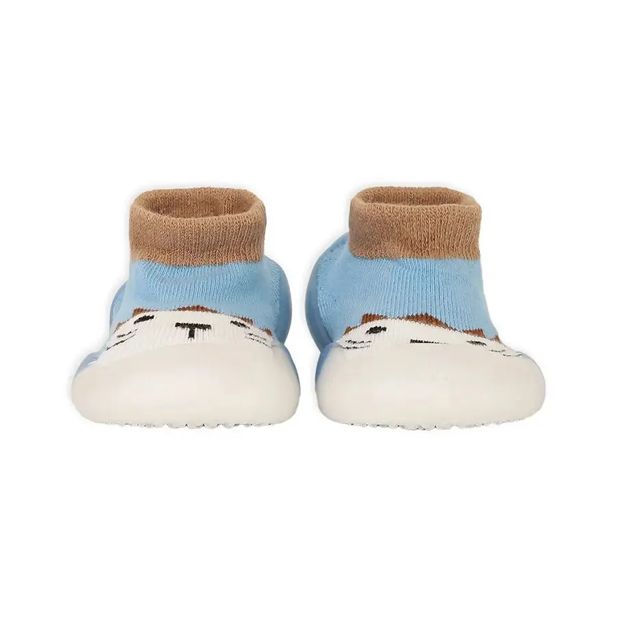 Rubber Grip Sole Socks Shoe - Blue
