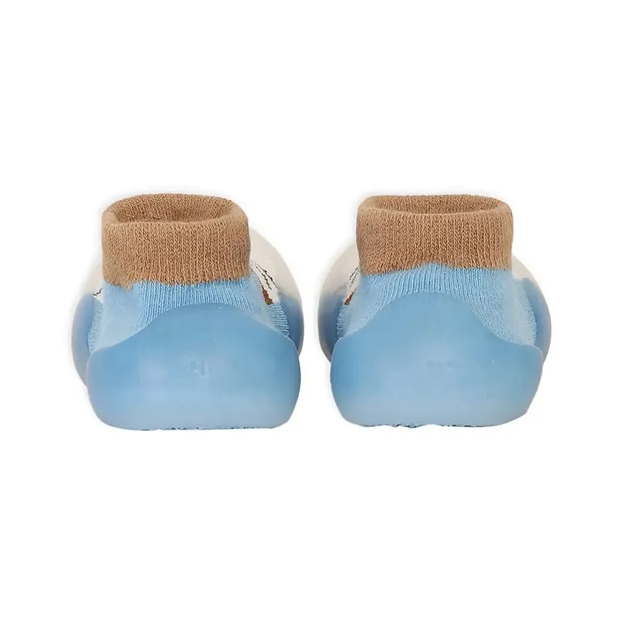 Rubber Grip Sole Socks Shoe - Blue