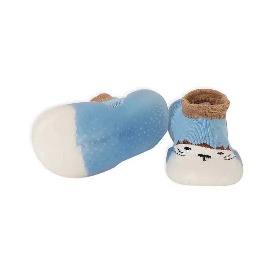 Rubber Grip Sole Socks Shoe - Blue