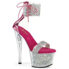 SKY-327RSIm Hot Pink Rhinestone Encrusted Platform Stripper Shoes