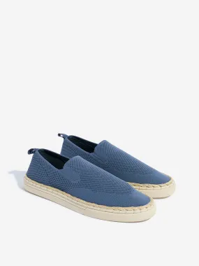 SOLEPLAY Blue Knit-Textured Slip-On Shoes