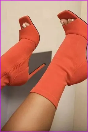 Super High Heels Women's Square Toe Boots