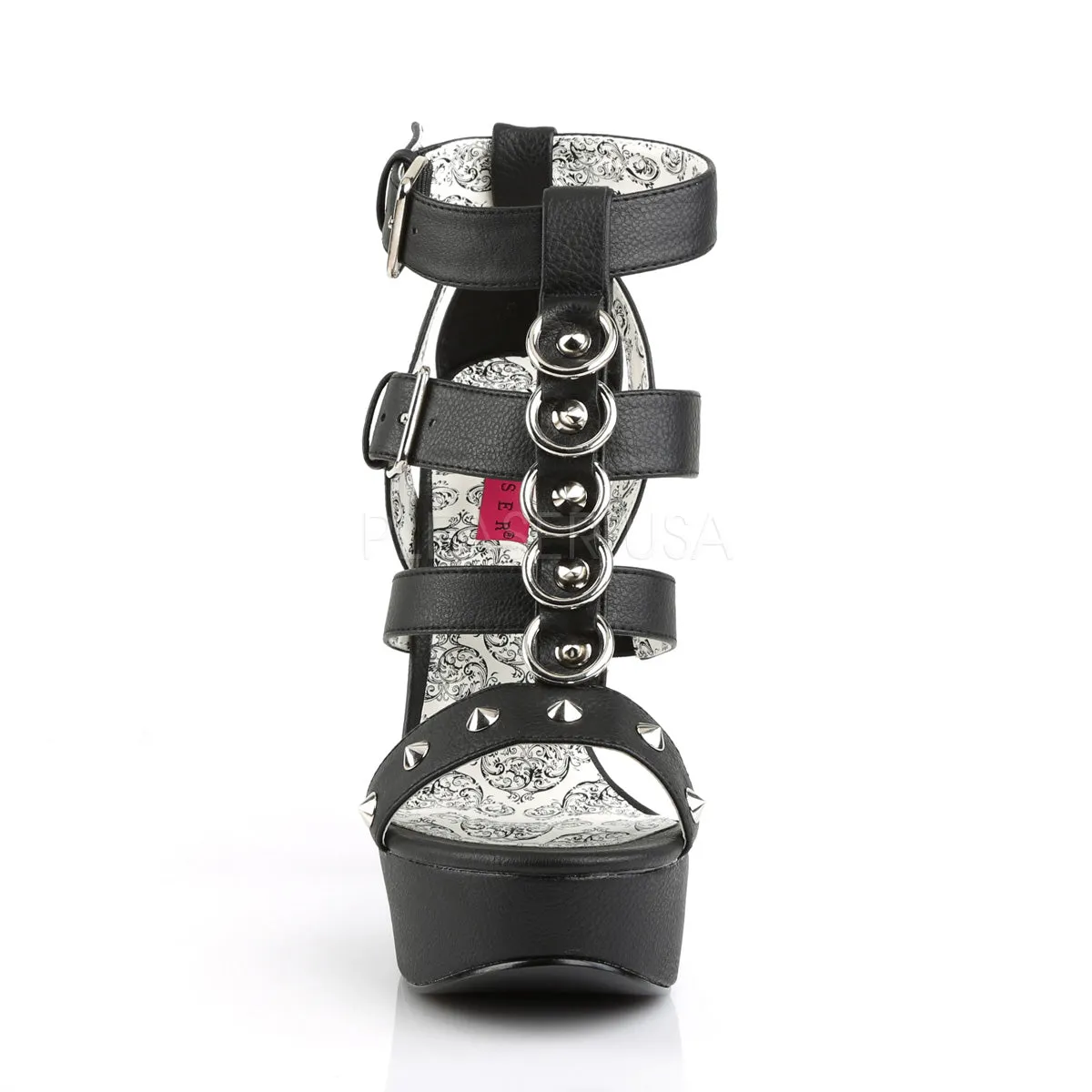 T-Strap Wide Width Sandal with Rings 5-inch Heel TEE42W