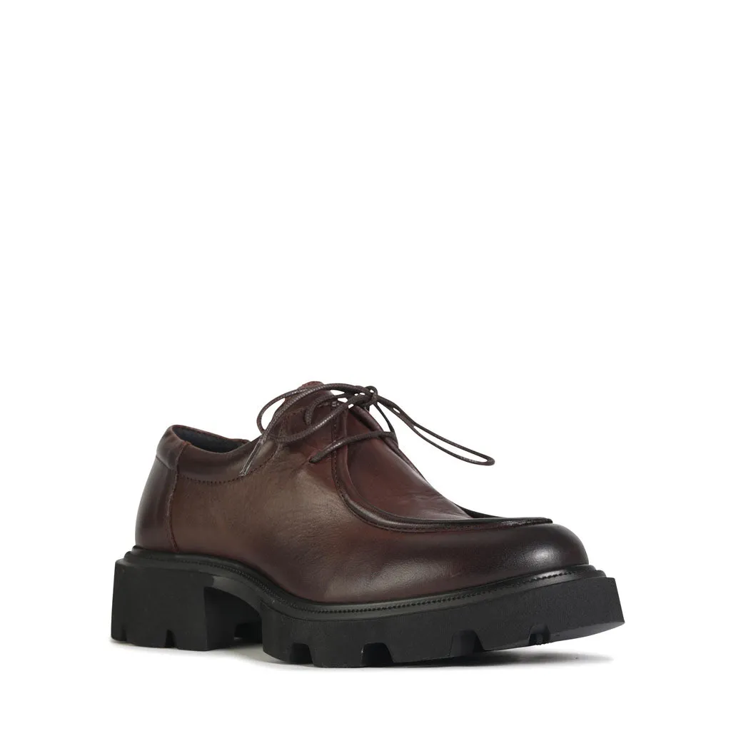 TESS LEATHER LACE-UP LOAFER BOOTS