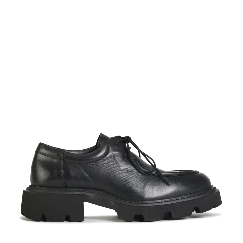 TESS LEATHER LACE-UP LOAFER BOOTS