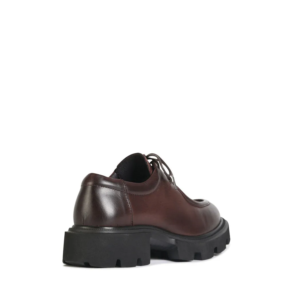 TESS LEATHER LACE-UP LOAFER BOOTS