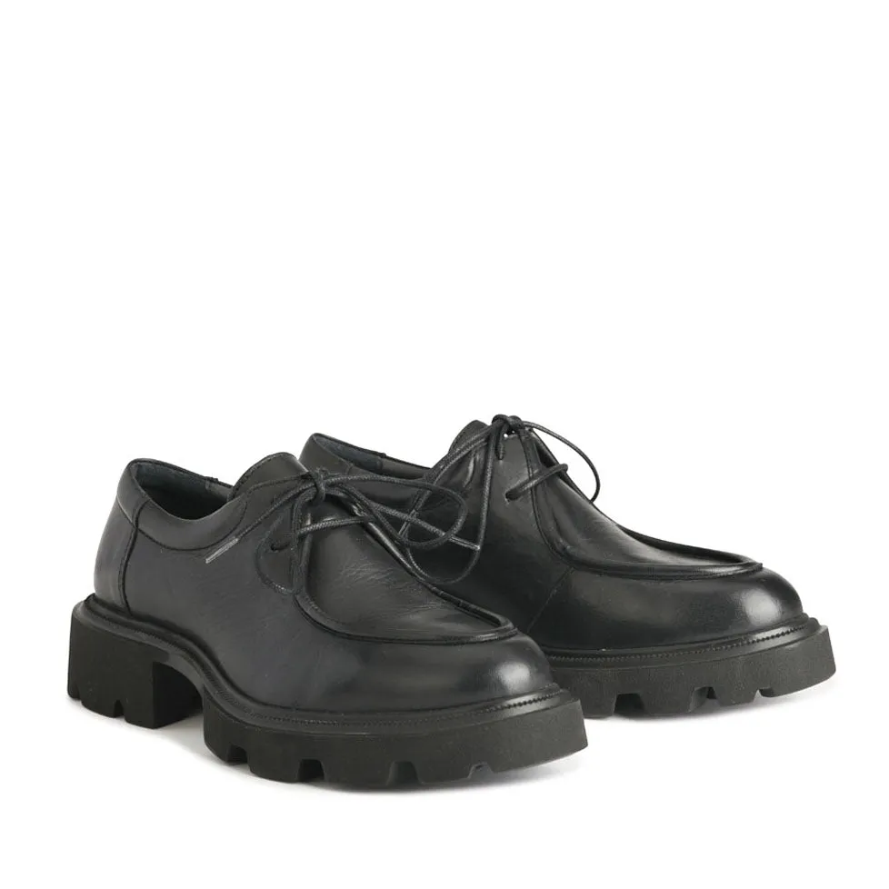 TESS LEATHER LACE-UP LOAFER BOOTS
