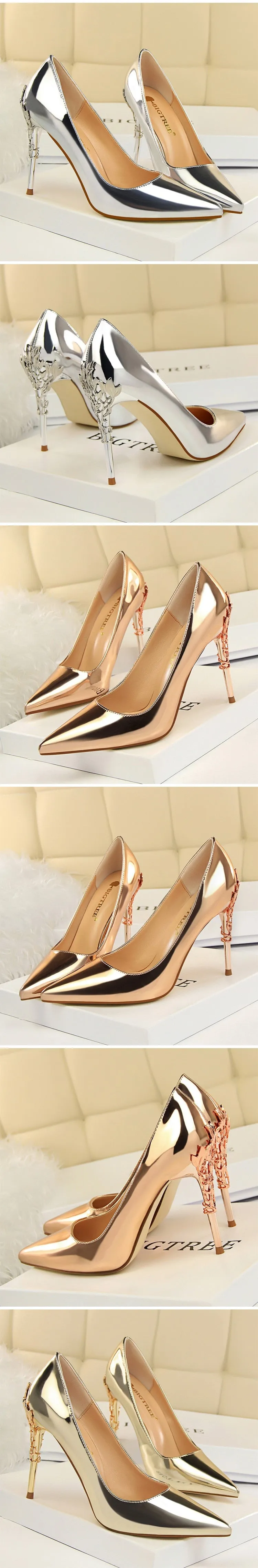 Thin Pointed Toe Bridal Women Pumps High Heels