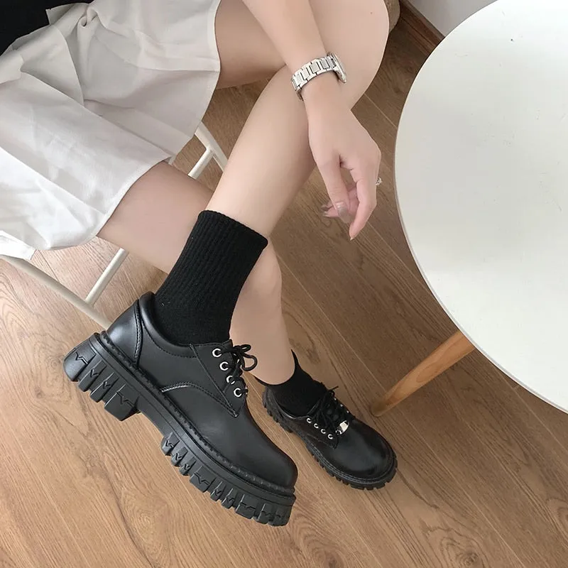 Women Classic PU Leather Platform Shoes