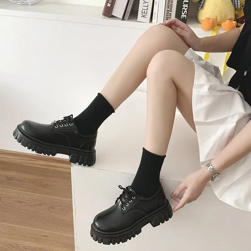 Women Classic PU Leather Platform Shoes