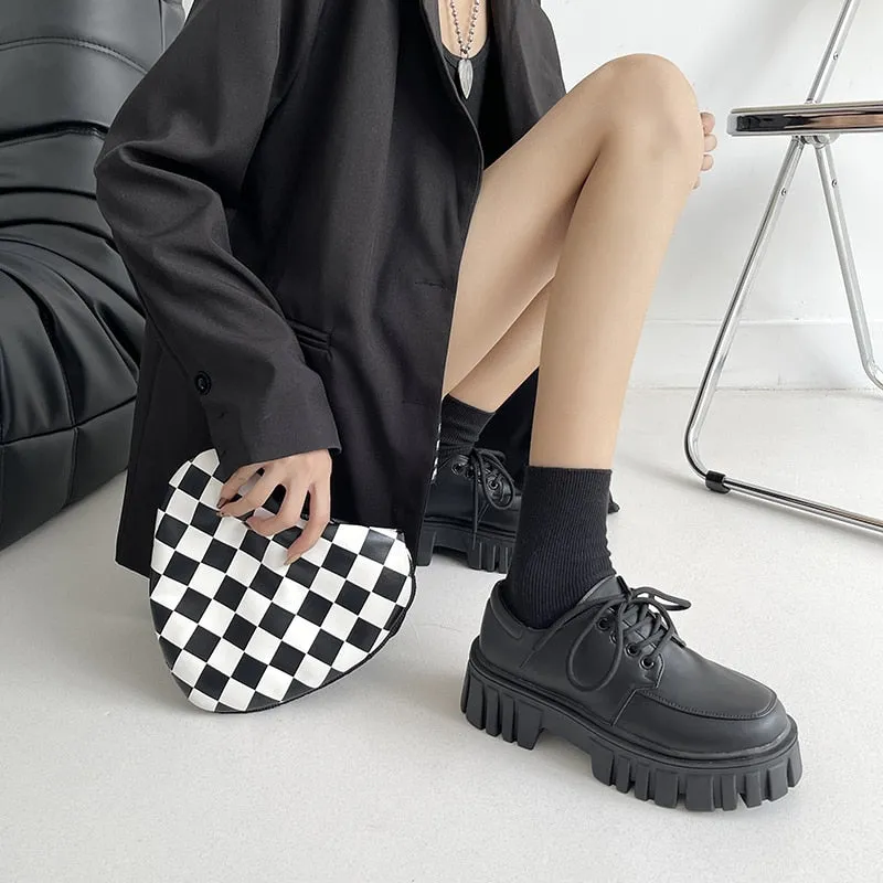 Women Round Toe Chunky Platform Shoes