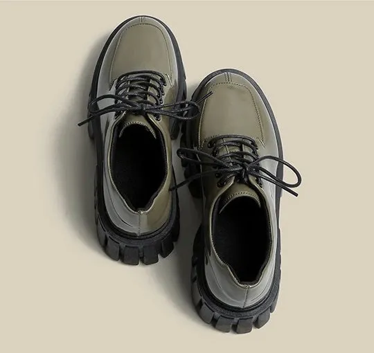 Women Round Toe Chunky Platform Shoes
