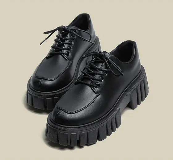 Women Round Toe Chunky Platform Shoes