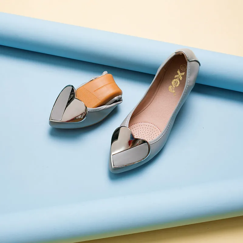 Women's flat shoes pointed toe soft egg roll shoes - Women's shoes