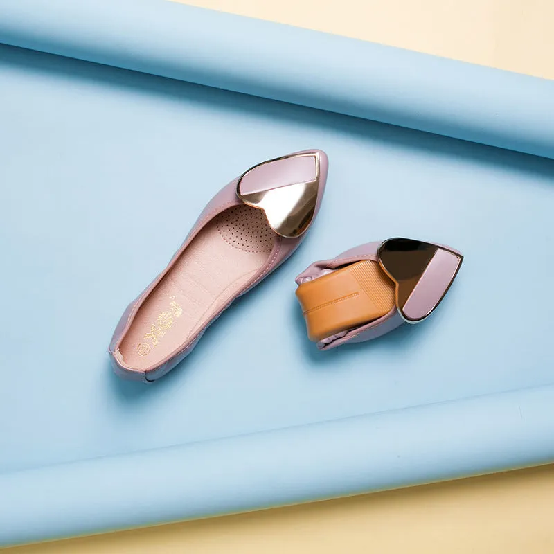 Women's flat shoes pointed toe soft egg roll shoes - Women's shoes