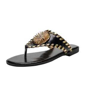 Women's Summer Slippers Bohemian Style Metal Beach Slippers